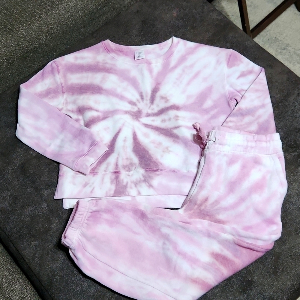 Kids Dreamsicle Pink Tie Dye Sweatpants Matching Outfit Medium